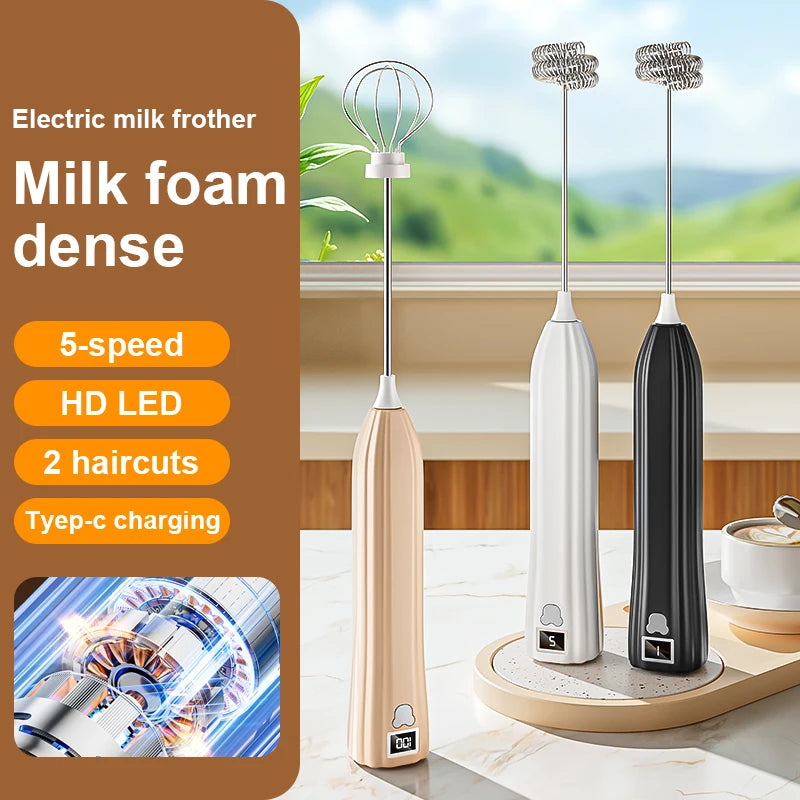 Electric Wireless Egg Beater Mini Coffee Mixer Handheld USB Charging Automatic Whipping Of Egg Whites Cream Home Baking