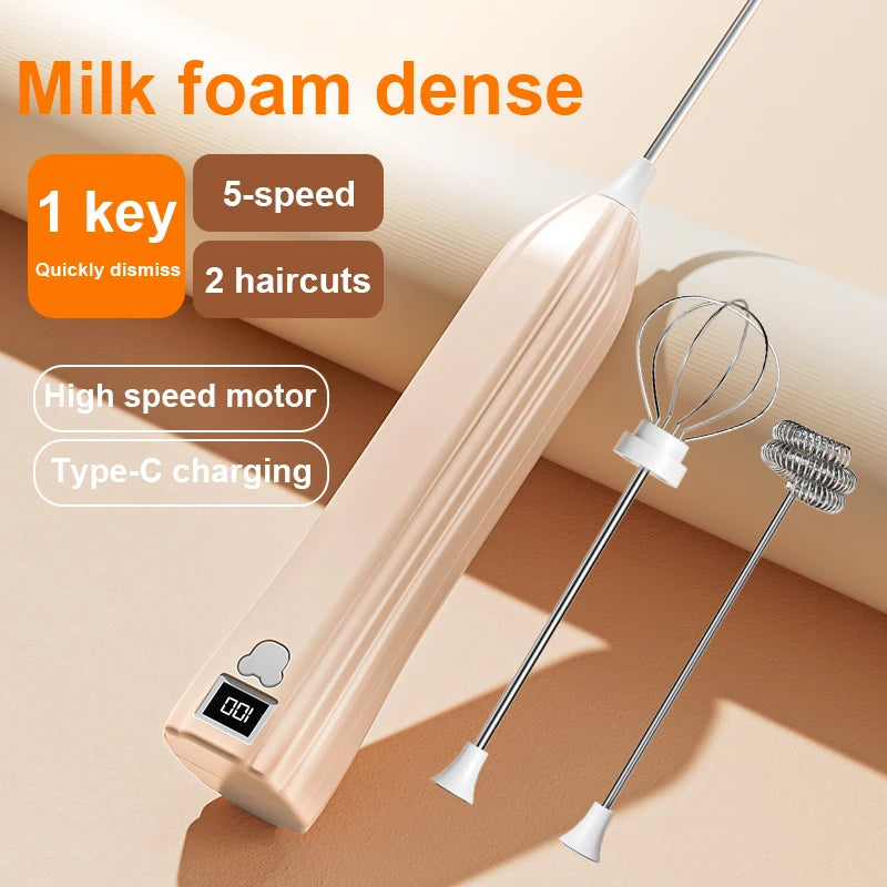 Electric Wireless Egg Beater Mini Coffee Mixer Handheld USB Charging Automatic Whipping Of Egg Whites Cream Home Baking